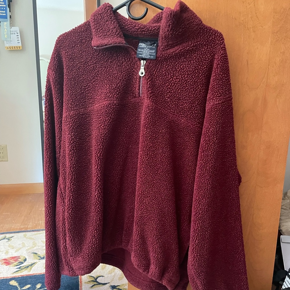 Land’s End oversized red fleece